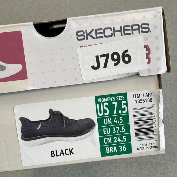 Skechers Womens Size 7.5 Swift Fit Sneakers Black Memory Foam Slip on - Picture 6 of 6